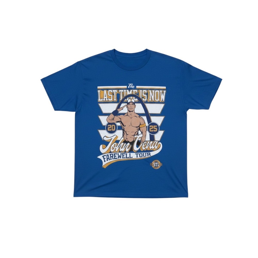 WWE John Cena Farewell Tour 2025 St‎ Louis Blue Graphic T-Shirt Mens XL